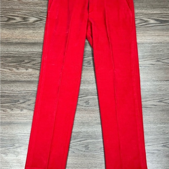 J. Crew Bowery Solid Red Slim Fit Corduroy Pants 30x30 - Picture 2 of 4